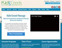 Tablet Screenshot of kidscreektherapy.com